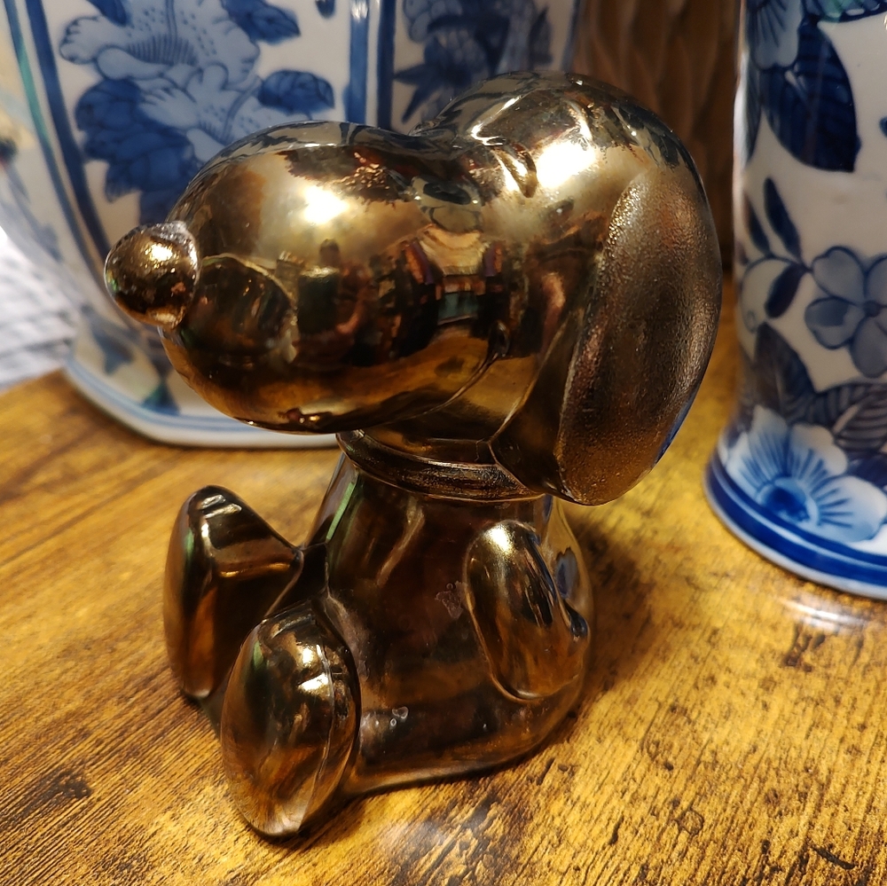 Vintage SNOOPY LEONARD SILVERPLATE Coin bank